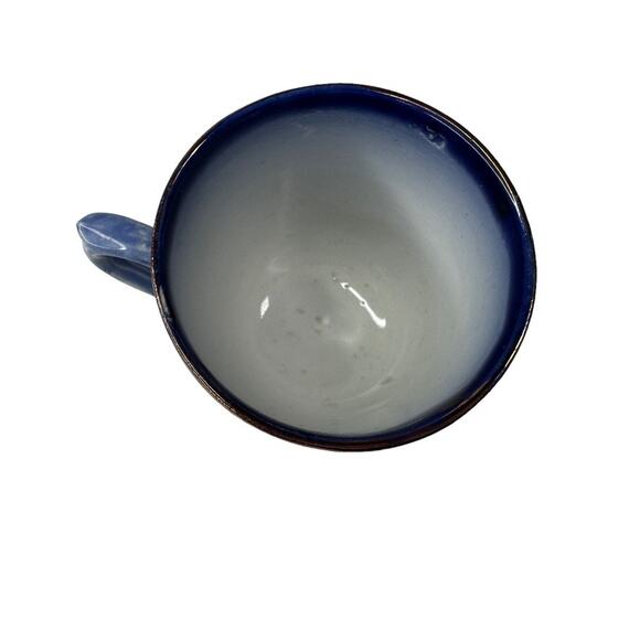 Allerton Childs Gaudy Flow Blue Wagon Wheel Staffordshire Tea Cup 3 piece C 1870 - Picture 5 of 10